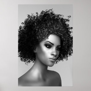 Affiche Afro Hair Render 3D