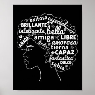 Affiche Afro Latina Pride Cadeau Afro-latino Histoire noir