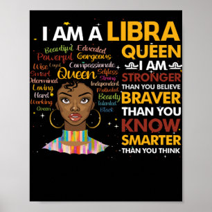 Affiche Afro Libra queen Septembre Août Virgo Zodiac
