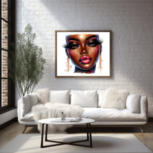 Affiche Afro Queen Art Fashion Girl Melanin Chic