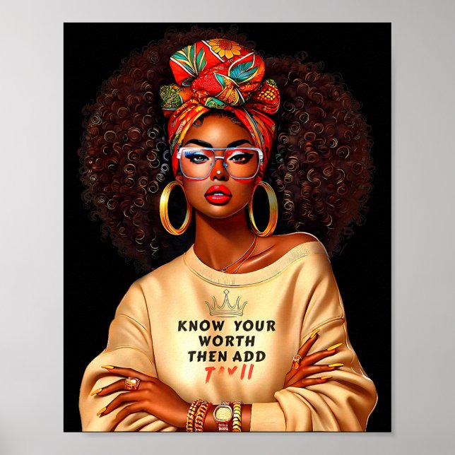Affiche Afro Queen Black Woman African Melanin Black Histo (Devant)