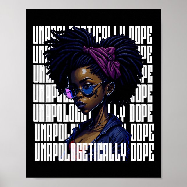 Affiche Afro Queen sans apologisme Dope Noir Histoire lun (Devant)
