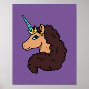 Affiche Afro Unicorn   Divin