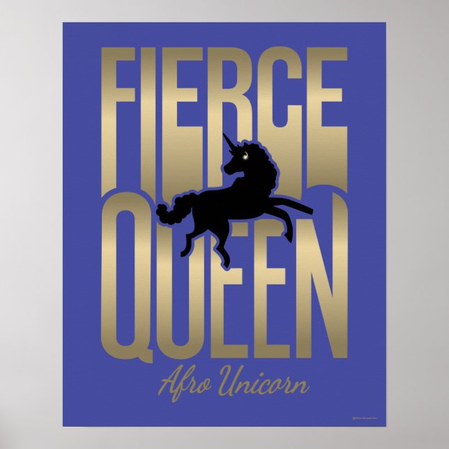 Affiche Afro Unicorn Fierce Queen (Devant)