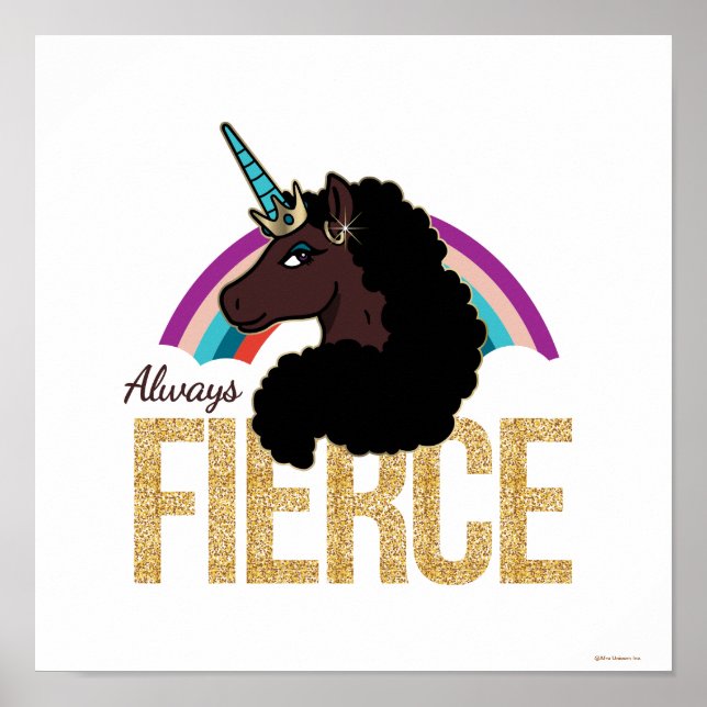 Affiche Afro Unicorn | Magique - Toujours fière (Devant)