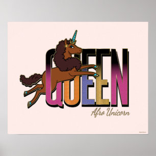 Affiche Afro Unicorn Queen Design