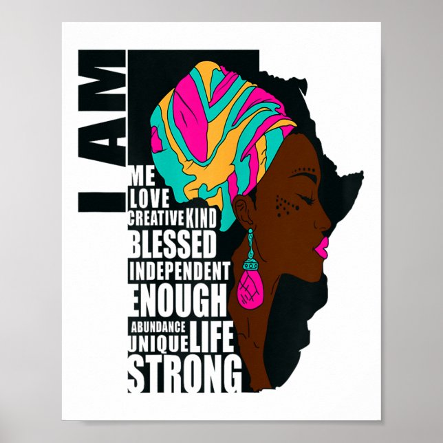 Affiche Afro You Are Enough I Am Insrational Sayings Motiv (Devant)