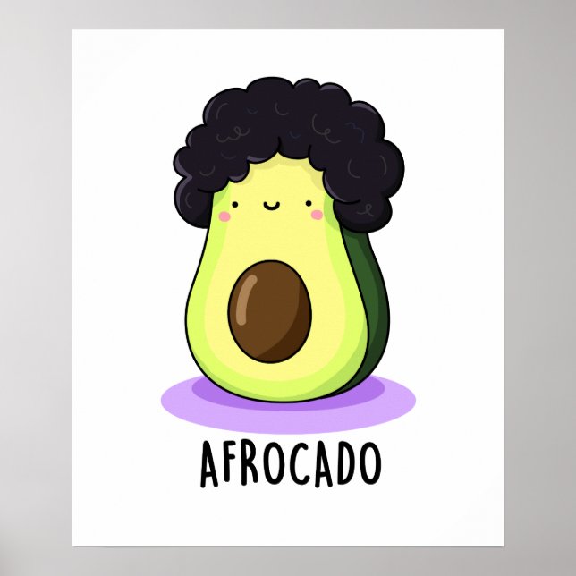 Affiche Afrocado Drôle Avocado Avec Pun Afro (Devant)
