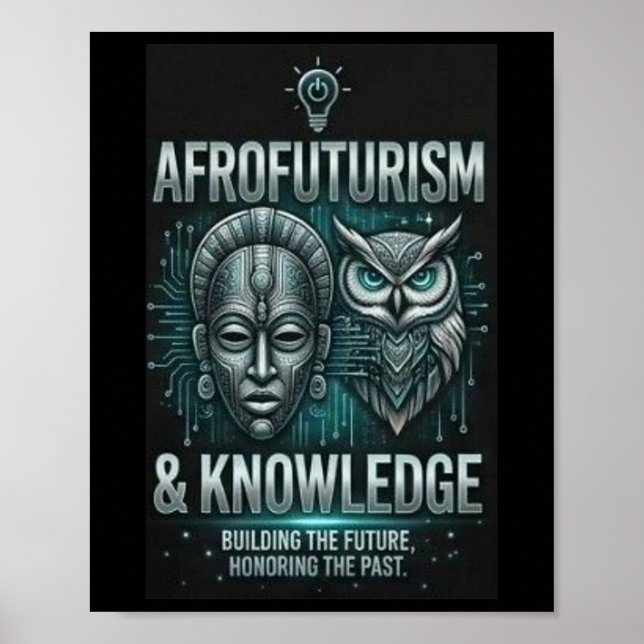 Affiche Afrofuturisme Connaissance Masque Africain Hibou C (Devant)