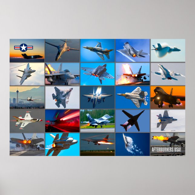 AFFICHE AFTERBURNERS USA ! "MONTAGE" (Devant)