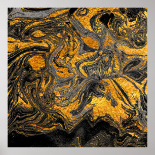 Affiche Agate Crystal. Suminagashi moderne futuriste. Swir