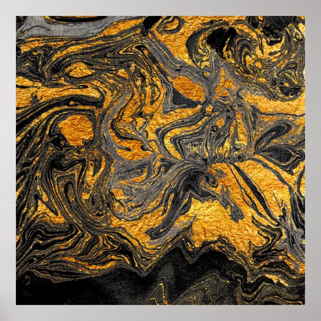 Affiche Agate Crystal. Suminagashi moderne futuriste. Swir (Devant)