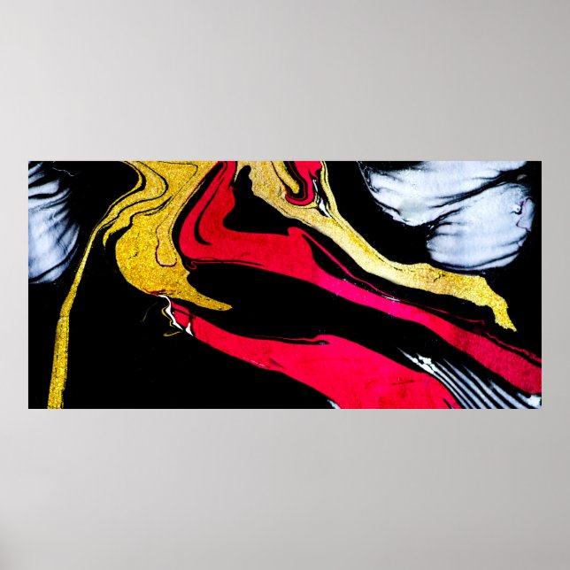 Affiche Agate Crystal. Tourbillon d'or, design artistique. (Devant)