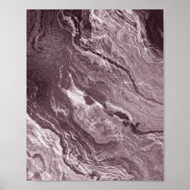 Affiche Agate de mauve cristallisée | Marbre rose Rose pou (Devant)