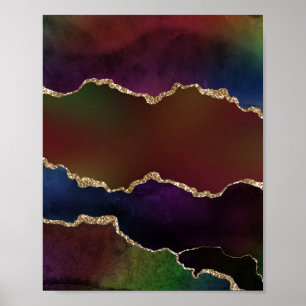 Affiche Agate foncé intense   Moody Rainbow Jewel Tone