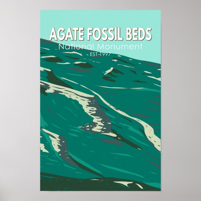 Affiche Agate Fossil Lits Monument National Vintage (Devant)
