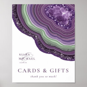 Affiche Agate Geode Parties scintillant Cartes et cadeaux