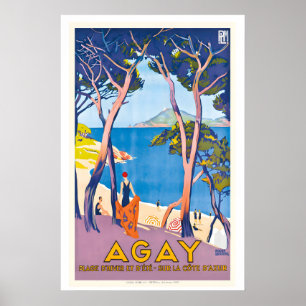 Affiche Agay Provence Côte d'Azur France Voyage Ancien