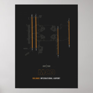 Affiche AGC - Orlando Airport Runam Diagramme Art