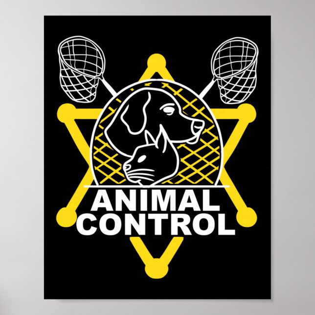 Affiche Agent de contrôle des animaux attrapeur de chats c (Devant)