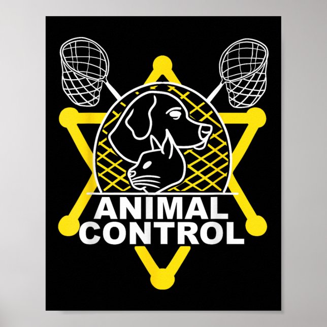 Affiche Agent de contrôle des animaux Chasseur Chats Chien (Devant)