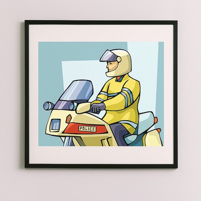 Affiche Agent de police moto Droit pénal (Créateur téléchargé)