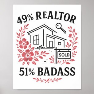 Affiche Agent immobilier 49% Agent immobilier 51% Mauvais