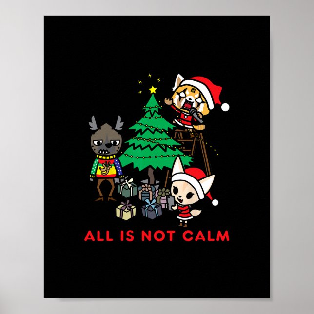 Affiche aggretsuko tout n'est pas calme noël t- (Devant)