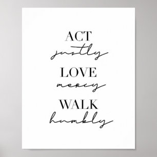 Affiche Agir juste amour Mercy Walk Humbly