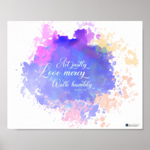 Affiche Agir Justement Amour Mercy Walk Humbly (Micah 6,8)