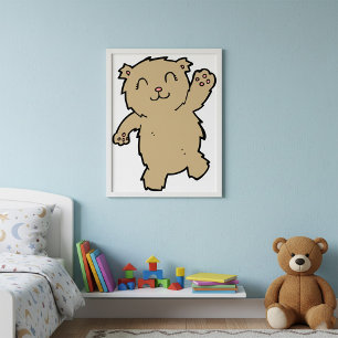 Affiche Agiter Adorable Ours Souriant