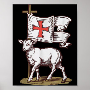 Affiche Agneau de Dieu Symbole chrétien de la foi Victoire