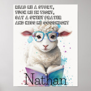Affiche Agneau mignon "Lisez-moi une histoire..." Pépinièr