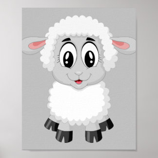 Affiche agneau mouton mignon animal de ferme bébé