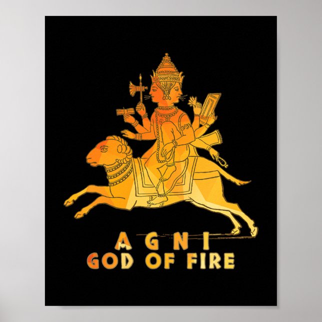 Affiche Agni Hindu Dieu du Feu Inde (Devant)