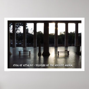Affiche Agora antique d'Athènes, Grèce. Stoa d'Attalos