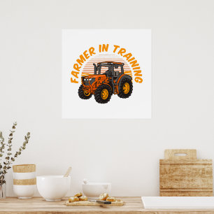 Affiche Agriculteur drôle en formation pour l'avenir Tract