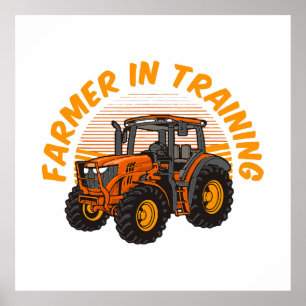 Affiche Agriculteur drôle en formation pour l'avenir Tract