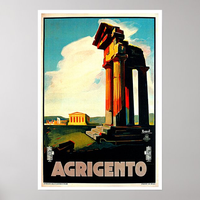 Affiche Agrigente Sicile Italie Travel Art (Devant)