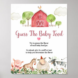 Affiche Agritourisme Animaux Barnyard Guess the Baby Food