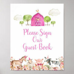 Affiche Agritourisme Animaux Barnyard S'il vous plaît sign