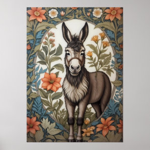 Affiche Agritourisme Donkey William Morris inspiré