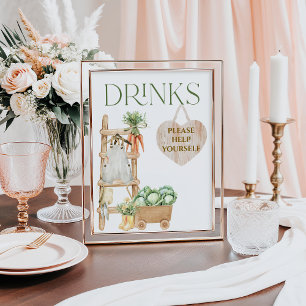 Affiche Agritourisme local Boissons de Baby shower rustiqu