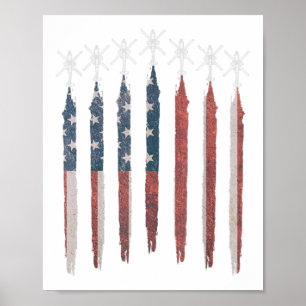 Affiche AH64 Apache Hélicoptère Drapeau américain Apache S