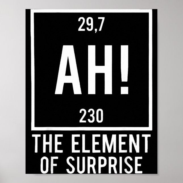 Affiche Ah l'élément de surprise jeu de mots drôle de chim (Devant)