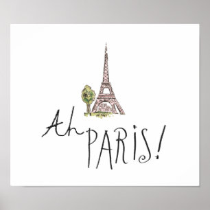 Affiche Ah Paris ! Devis Avec tour Effiel