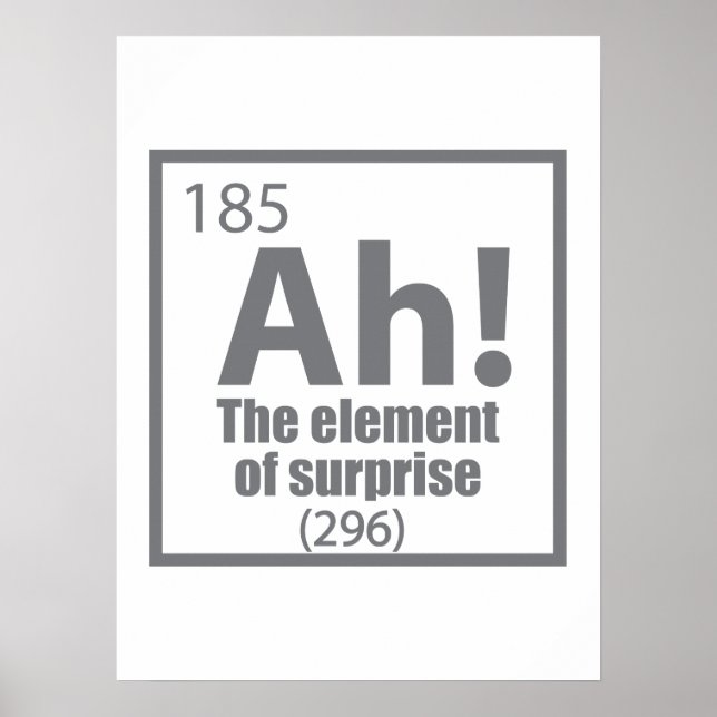 Affiche Ah! The Element of Surprise Funny Chemistry Joke (Devant)