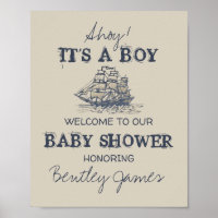 Ahoy ! C'est un garçon vintage baby shower nautiqu