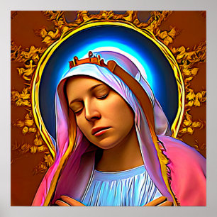 Affiche AI Art de la bienheureuse Vierge Marie