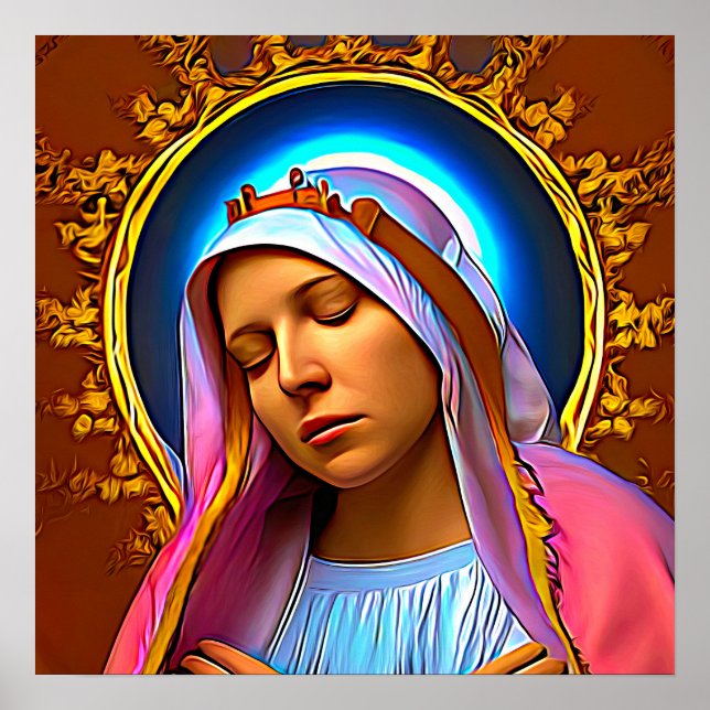 Affiche AI Art de la bienheureuse Vierge Marie (Devant)